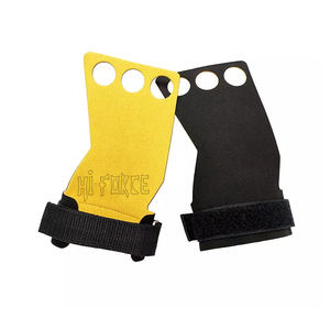 Guantes de levantamiento de pesas de cuero Premium con empuñaduras de mano con logotipo para entrenamiento físico Deadlifting Shrugs Kettlebells Barbell Workouts - Product Image 4