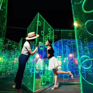 Venta caliente de gran capacidad <span class=keywords><strong>el</strong></span> mejor <span class=keywords><strong>parque</strong></span> de atracciones hermoso paseos en tunel de diamantes laberinto de espejo magi - Product Image 1