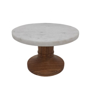 Venta al por mayor a granel elegante soporte de la torta de mármol superior y Base de madera bandeja de servicio en niveles hecho a mano personalizado a granel - Product Image 1