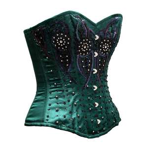 Satin Bone LaceUp Steampunk <b>Bustier</b> Women Overbust Slim Strapless Couture <b>Corset</b> - Product Image 6
