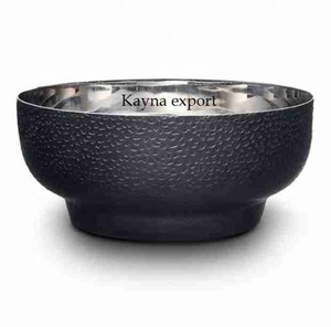 White & Gold Finished Disposable Metal Bowl-Modern Luxury Design Business Gift <b>for</b> Food Serving <b>Decorative</b> Bowl <b>Kitchen</b> Use Bowl - Product Image 2