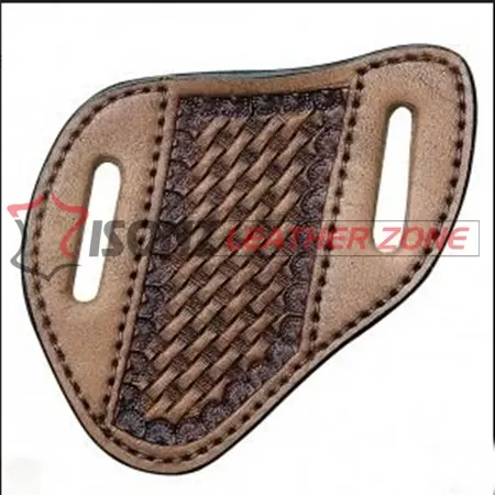 Basket weave Leather Sheath Tool Knife Belt Flashlight Clip Holster