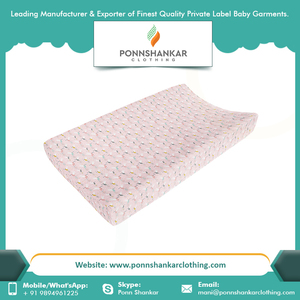 Housse en coton biologique pour bébé, tapis à langer de couleur unie à bas prix - Product Image 5