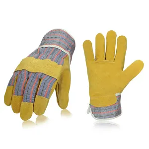 Рабочие перчатки с логотипом на заказ, кожаные рабочие перчатки с защитными манжетами, замшевые перчатки с защитой от порезов ладони