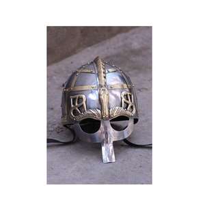 Armor-Casco vikingo con forro dorado, protector de cabeza único, de proveedor indio - Product Image 1