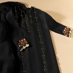 --- NEW-LATEST-STUNNING--KURTA กับกางเกงสำหรับงานปาร์ตี้-สวมใส่-ชุดที่มีงาน Applique สำหรับงานปาร์ตี้/งานแต่งงาน = 2021 - Product Image 1