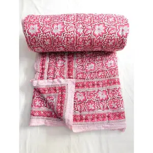 Baumwoll füllung Quilt natürliche Füllung Jaipuri Print Razai Block bedruckte Quilts