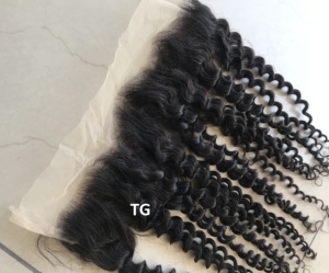 Top Grade 13x4 Kinky Curly Single Drawn Bundle Haute Qualité Vierge Raw Indien Naturel Extensions Humaines Non Transformé Transparent - Product Image 5