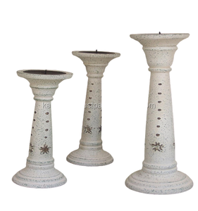 Portavelas de pilar de madera hecho a mano con acabado natural Diseño de linterna elegante para decoración del hogar Actividades religiosas Agregar encanto - Product Image 6