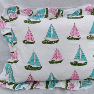 Floral Print Indian Cotton <b>Cushion</b> Cover in Pure Cotton - Product Image 1