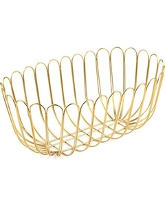 Panier à fruits en fer doré antique, design classique, pour la cuisine, rangement décoratif, SANGHAVI 12" SE BASKET VF - Product Image 4
