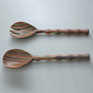 Ensemble de service à salade en bois de haute qualité Antique poli cuillère de service à salade fourchette accessoires de cuisine articles ménagers de cuisine - Product Image 2