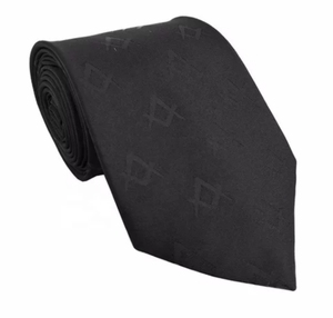 Cuchillo de corbata de seda 100%, Logo masónico tejido personalizado, Cuadrado y brújula a rayas, corbata de masón hecha a mano - Product Image 4