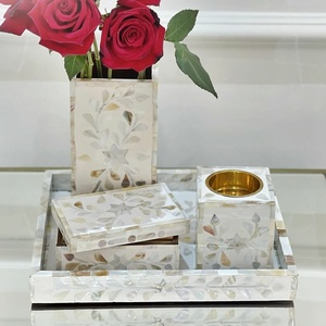 Quemador de incienso de resina con incrustaciones de hueso para el hogar, conjunto de cebos con incrustaciones de perlas de varios colores, con acentos axiomáticos para el hogar - Product Image 4