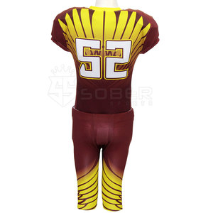 Maillot de football américain à manches courtes, séchage rapide, grande taille, 100% polyester, antibactérien, anti-UV, respirant, uniforme de sublimation - Product Image 5