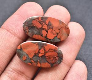 Ruitabu — paire de pierres précieuses de jaspe consacré, pour boucles d'oreilles, cristal minéral naturel - Product Image 3