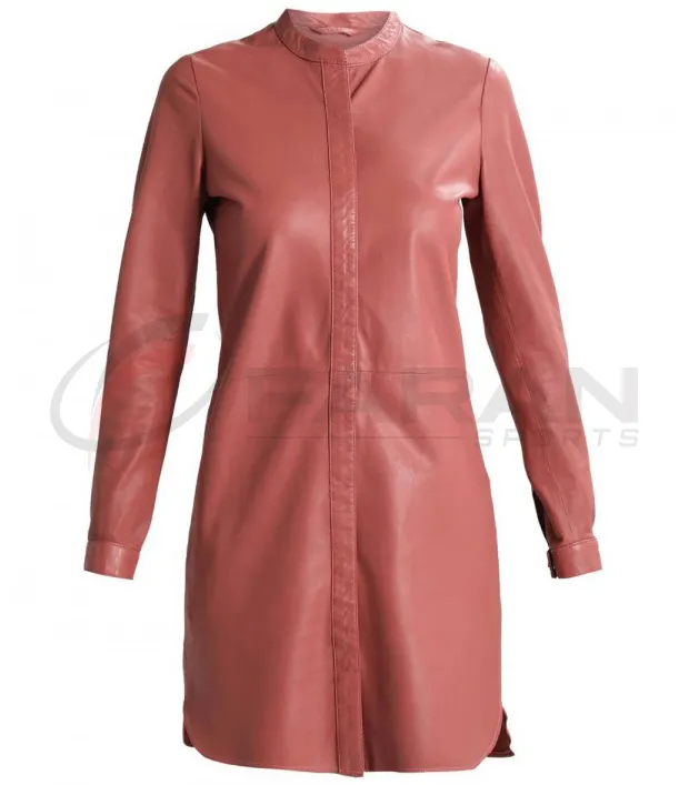 Vestido de cuero con logotipo personalizado para mujer, ropa de piel de oveja hecha de alta calidad, Color negro, gran oferta