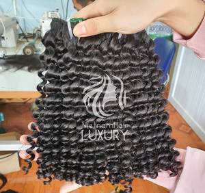 Extensiones de Cabello Humano Vietnamita con Ondas Profundas, Tejido a Máquina, Color Natural - Product Image 1