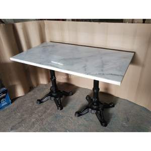 Mesa de comedor individual moderna superventas, patas de hierro negro, tapa de mármol rectangular para restaurante, hogar, comida rápida, muebles de comedor - Product Image 5