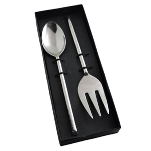 Ensemble de couverts de serveur en acier de haute qualité et ensemble de service à salade de vaisselle sans danger pour les aliments 2 pièces accessoires de cuisine - Product Image 1
