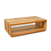 Table basse en bois massif artisanale Ajax, design moderne, salon, maison, hôtel, meubles, table centrale
