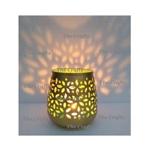 Juego de forma cuadrada de 2 portavelas votivas en metal y soporte votivo de cristal para uso decorativo de boda - Product Image 5