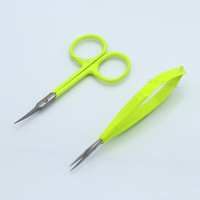 Ciseaux à ressort micro avec manche en acier inoxydable, conception ergonomique pour la coupe et l'entretien précis des cils et des sourcils