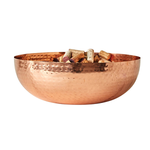 Bol de service rond décoratif en acier, outil en acier plaqué cuivre pour usage domestique et plateau de table, bol à salade, bol de service rond - Product Image 1