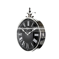 Fournisseur en vrac Horloge murale décorative en métal pour gare de train à paroi latérale Horloge murale de style antique pour la décoration de la maison et du bureau