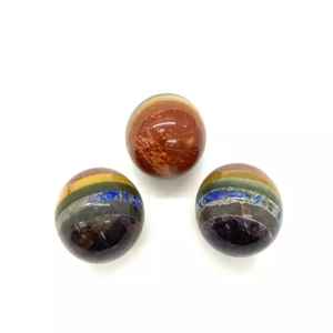 Vente en gros Agate élégante boule de guérison à sept chakras sphère collée pour la décoration de la maison Feng Shui pierre précieuse polie amour - Product Image 2