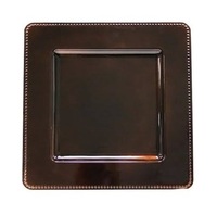 Plaques métalliques antiques argentées prix en vrac assiettes de chargeur sûres pour la décoration de table de mariage et de dîner plateaux de conception populaire