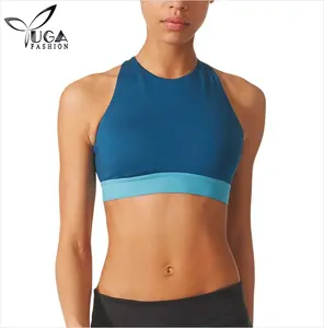 Custom Women's Halter Sports Bra Solid Color Activewear Top Athletic Apparel Sports Bra With Elastic