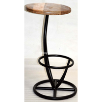 Vintage Industriestil Verstellbarer Barhocker aus Leder und Holz für Küche, Hotel, Wohnzimmer, Schlafzimmer, Outdoor, Zuhause, Krankenhaus, Fitness-Studio