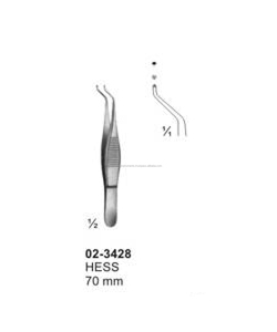 Pinzas de microtisúdesh Hess de 70 mm, instrumentos quirúrgicos manuales de acero - Product Image 1