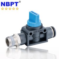 Vanne à bille pneumatique mâle NBPT à raccordement rapide BVC avec tube à pousser pour application gaz, personnalisation OEM prise en charge, usage général