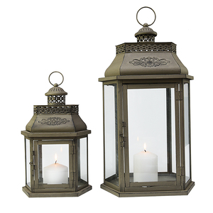 Antique Black Side Glass Panels for Classic Metal <b>Candle</b> <b>Lantern</b> Indoor <b>Outdoor</b> Decorative <b>Lanterns</b> for Christmas - Product Image 2