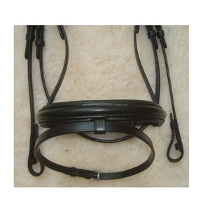 Brida de caballo de cuero ecuestre con logotipo personalizable, banda de nariz acolchada elevada con banda de cejas rectas ostentosas para montar - Product Image 2