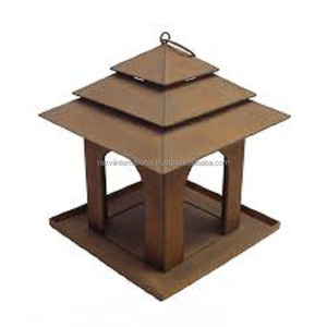 Comedero para Pájaros de Aluminio de Diseño Moderno, Color Marrón, Forma Cuadrada, Ecológico y Duradero para Uso en Interiores - Product Image 1