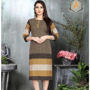 Kurtis le plus coloré pour femmes, coton rayonne Anarkali, dernier design de mode, robe une pièce à bas prix, vêtements en gros - Product Image 1