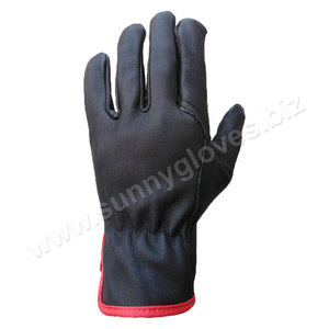 Gants de travail en cuir de vache noir, pour conducteur de sécurité, imperméable, bon marché - Product Image 4