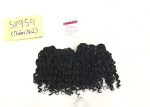 KFhair ขายส่งผมสั้นหยิกบราซิลต่อผม,ผมต่อหนังกำพร้าจัดแนวผมหยิก Pixie สีดำ