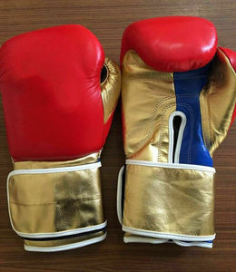 Guantes de boxeo profesionales de cuero PU Diseño personalizado Empuñaduras de mano elásticas transpirables Correa de muñeca ajustable Grappling Sparring - Product Image 3