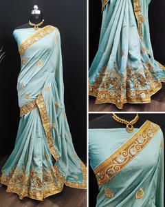 Kanchipuram Sarees seda fiesta desgaste boda indio último diseñador mujeres desgaste Sari con blusa Banarasi algodón seda telas suaves étnicas - Product Image 5