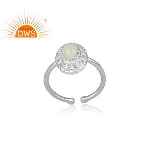 Natural Ethiopian <b>Opal</b> Gemstone Fine 925 Sterling <b>Silver</b> Handmade Ethnic <b>Ring</b> Jewelry Manufacturer - Product Image 2