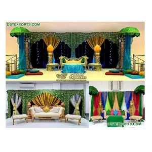 Backdrop mehraab estilo mehndi, cortinas de fundos, verde paquistanês, função mehndi e sangeet