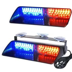 2023 Best Seller Hot Red Blue Dual color Beacon lampeggiante 16 LED Car parabrezza Light emergenza emergenza avvertimento luce stroboscopica
