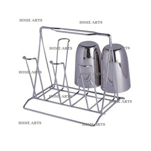 Soporte de vidrio de acero inoxidable hecho a mano con la más alta calidad soporte de exhibición de tazas para uso doméstico en hoteles - Product Image 3