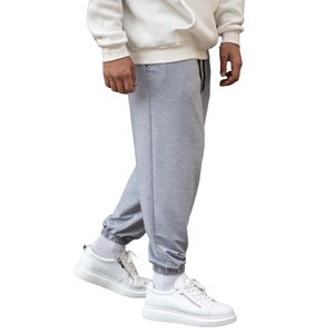 Pantalons de survêtement pour homme en coton 100% léger, coupe large, taille élastique à la cheville, tendance streetwear gris chiné, pantalon de randonnée 2023 - Product Image 3