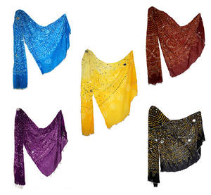 Coton miroir travail dupatta bandhani bandhini - Product Image 3