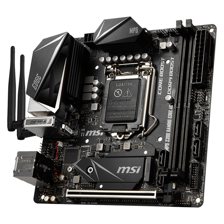 MSI MPG IntelZ390I Gaming Edge AC Mini ITX DDR4-SDRAM中古